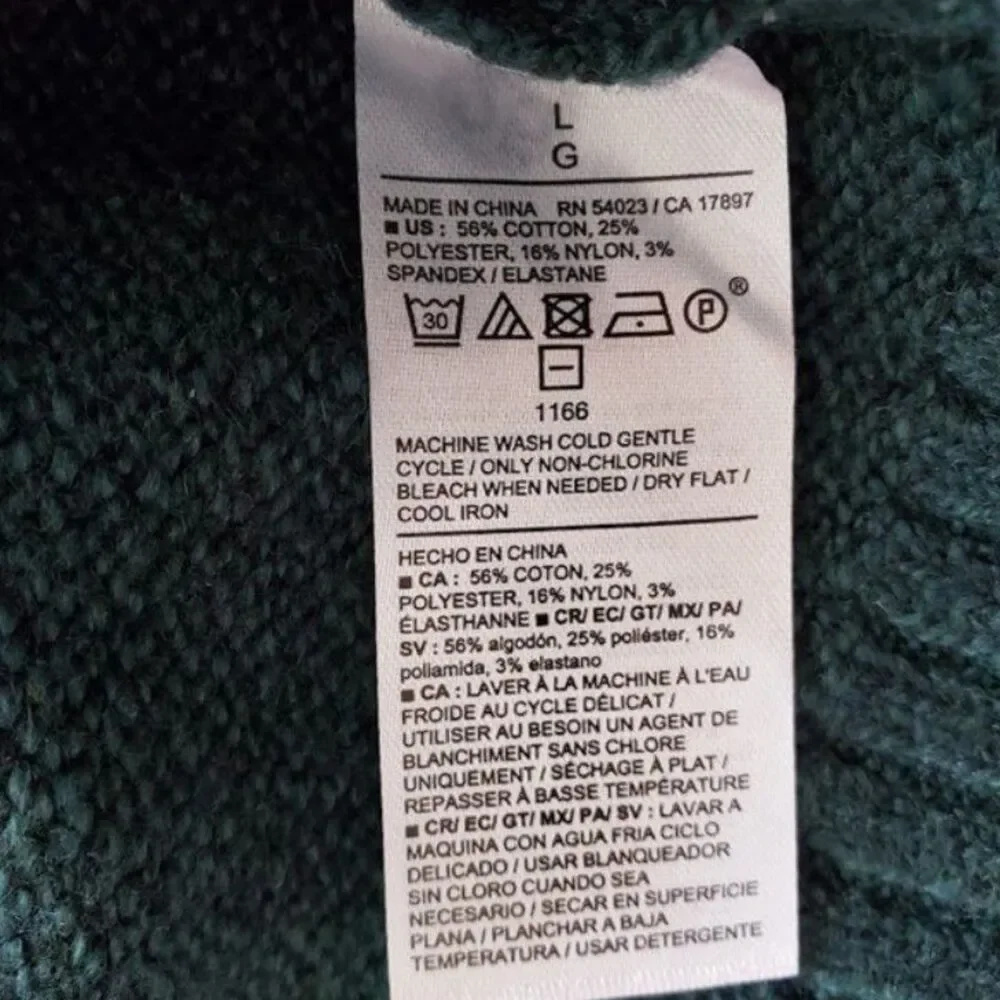 NWT Old Navy Reindeer Crewneck Sweater Dark Green Sz L Holiday Winter Cozy Cabin - Picture 8 of 8